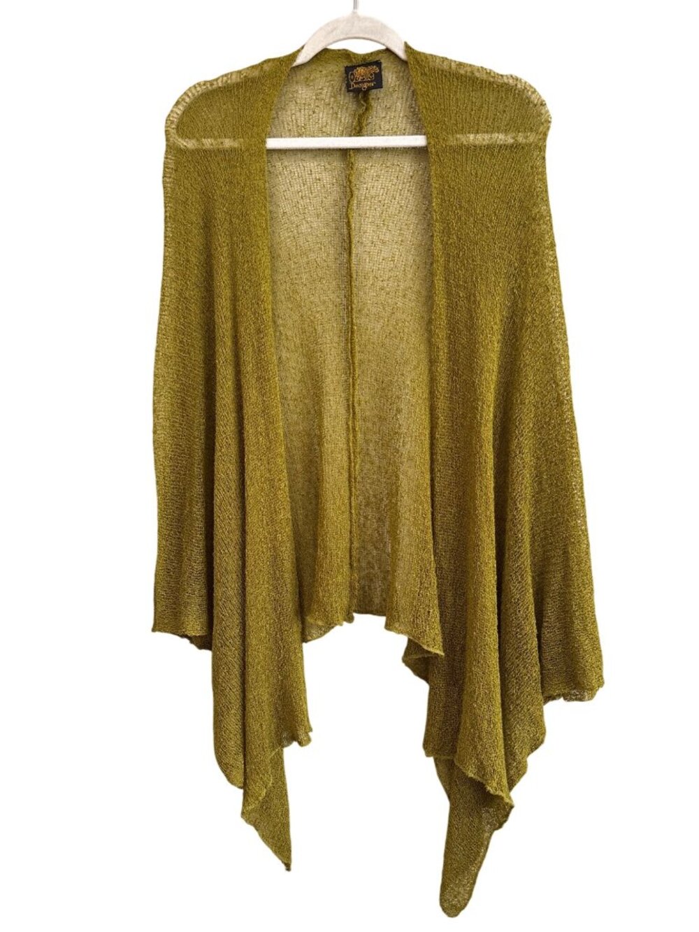 Oasis Designer Green Open Knit Cardigan With Asymmetrical Hem Lightweight